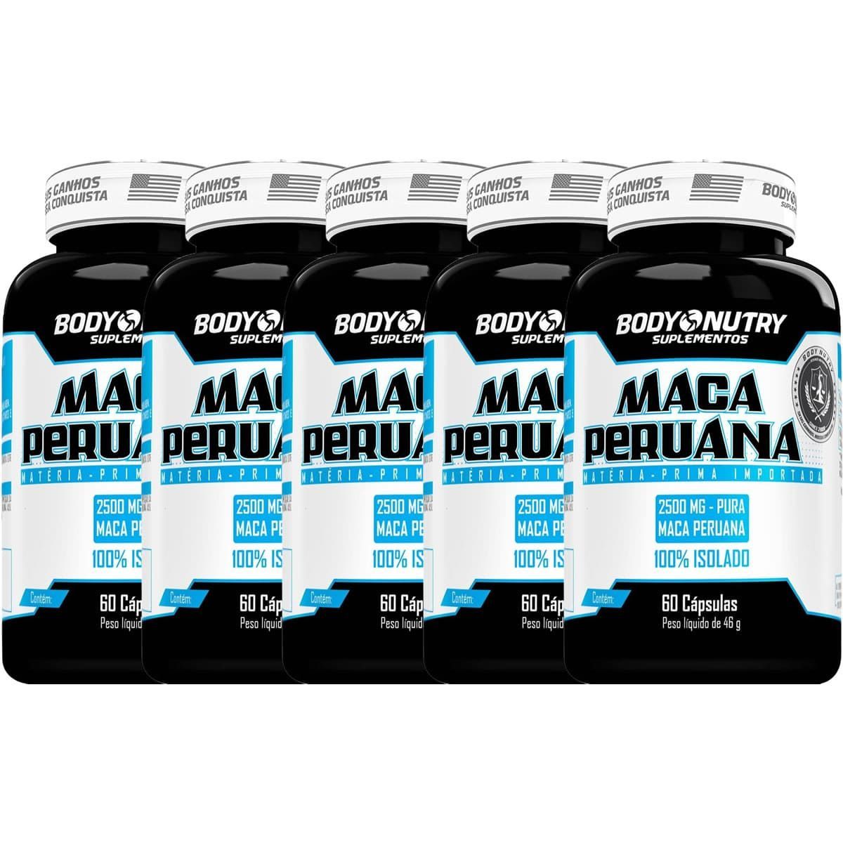 Kit 5X Maca Peruana - 60 C�psulas - Body Nutry