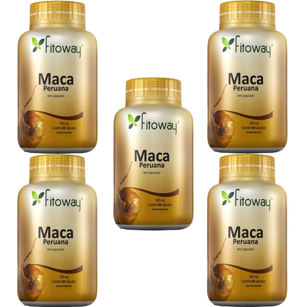 Kit 5X Maca Peruana - 60 C�psulas - Fitoway