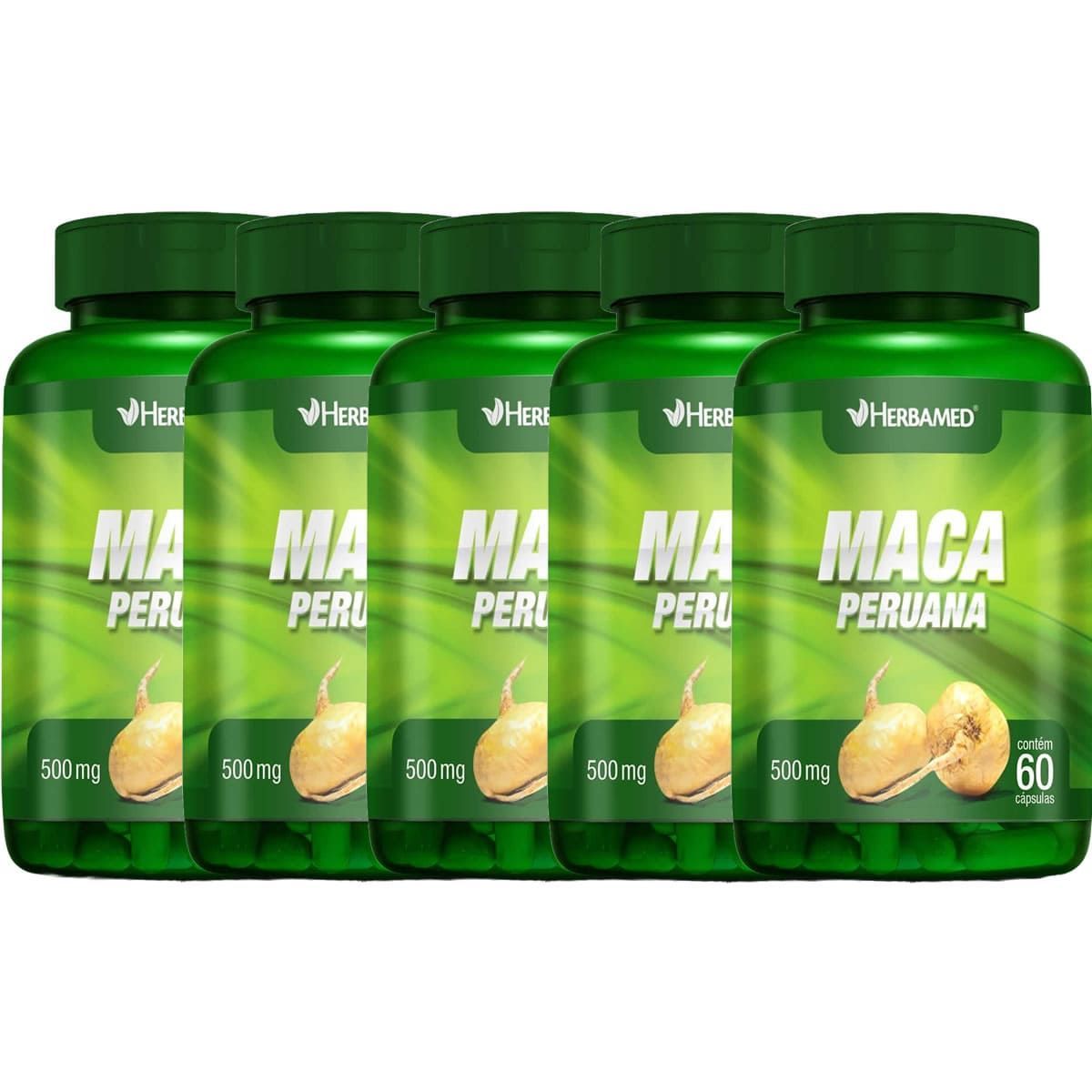 Kit 5X Maca Peruana -  60 C�psulas - Herbamed