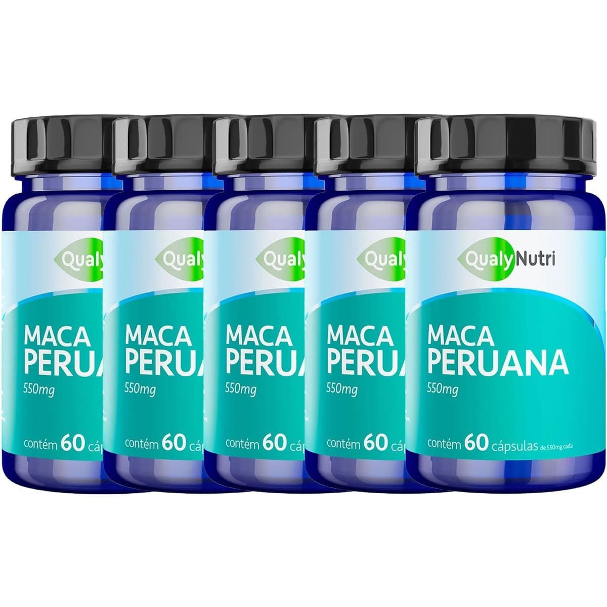 Kit 5X Maca Peruana - 60 C�psulas - QualyNutri