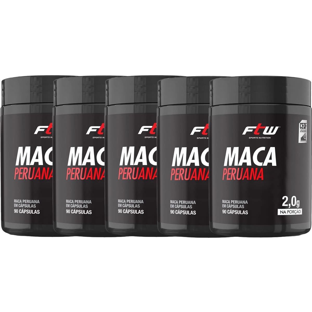 Kit 5X Maca Peruana - 90 C�psulas - FTW
