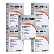 Kit 5X Magnesio Dimalato D3 + K2 - 60 C�psulas - Katigu�