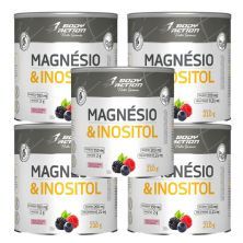 Kit 5X Magnesio & Inositol - 210g Frutas Vermelhas - Body Action