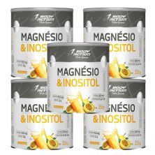Kit 5X Magnesio & Inositol - 210g Maracuj� - Body Action