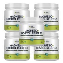 Kit 5X Magnesio + Inositol Relief 3.0 - 350g Capim Lim�o, Hortela e Erva Doce - True Source