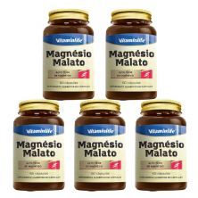 Kit 5X Magn�sio Malato - 60 C�psulas - VitaminLife