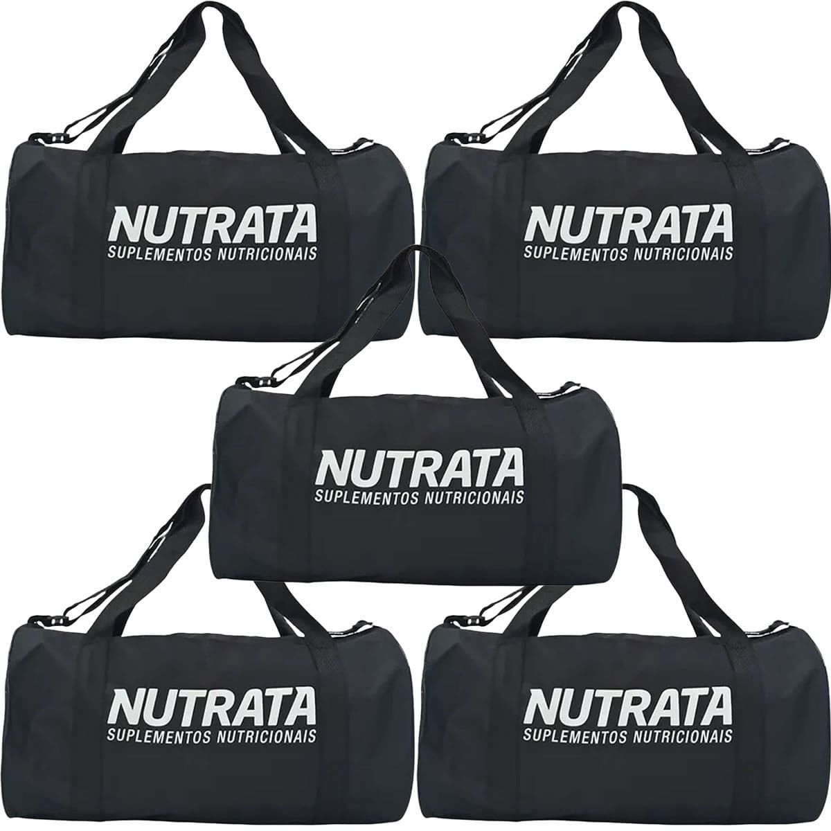 Kit 5X Mala Gym Bag Preta - Nutrata