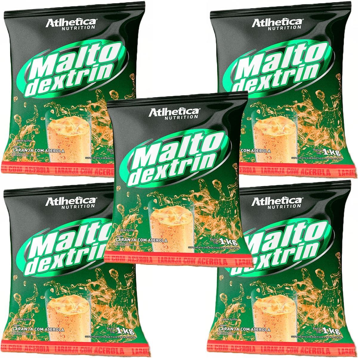 Kit 5X Maltodextrin - 1000g Laranja com Acerola - Atlhetica Nutrition