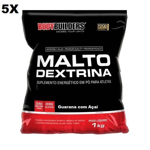 Kit 5X Maltodextrina - 1000g Guarana c/ A�a� - BodyBuilders