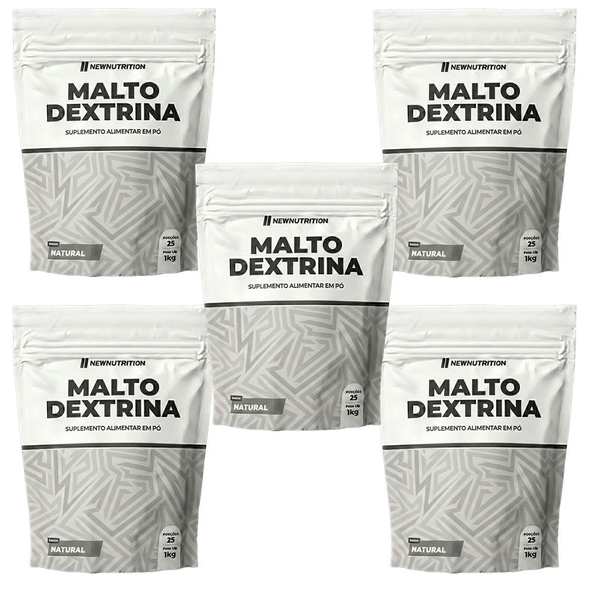 Kit 5X Maltodextrina - 1000g Refil Natural - NewNutrition