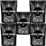 Kit 5X Mass Gainer - 3000g Refil Chocolate - Black Skull