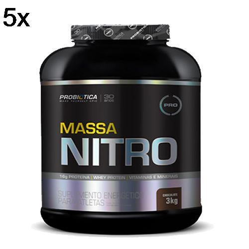 Kit 5X Massa Nitro - 3000g Chocolate - Probi�tica