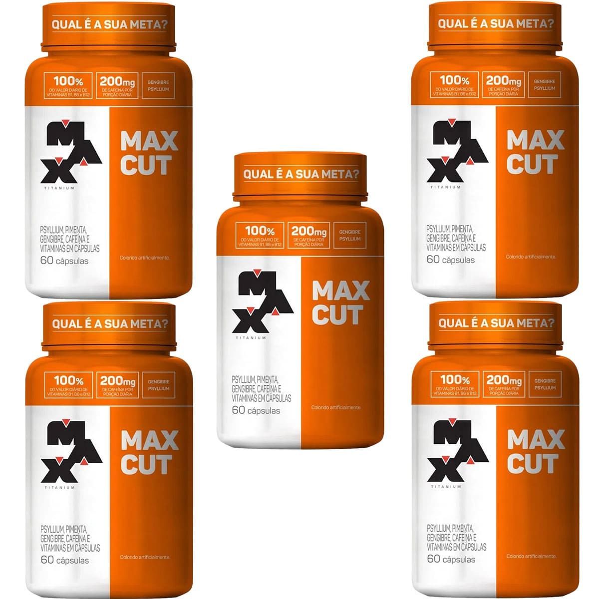 Kit 5X Max Cut - 60 C�psulas - Max Titanium