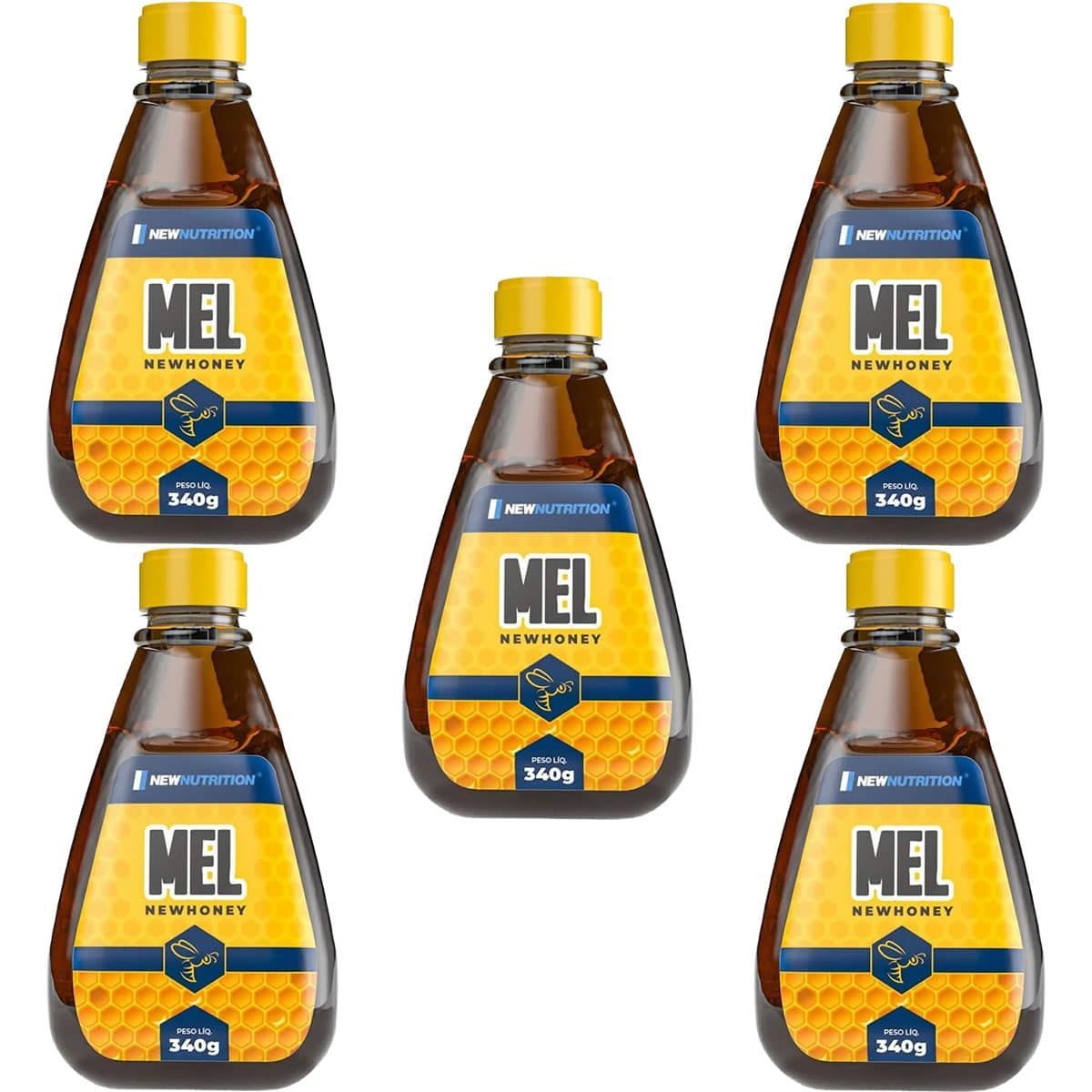 Kit 5X Mel NewHoney - 340g Natural - NewNutrition