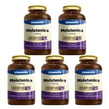 Kit 5X Melatonina 210mcg - 120 C�psulas - VitaminLife