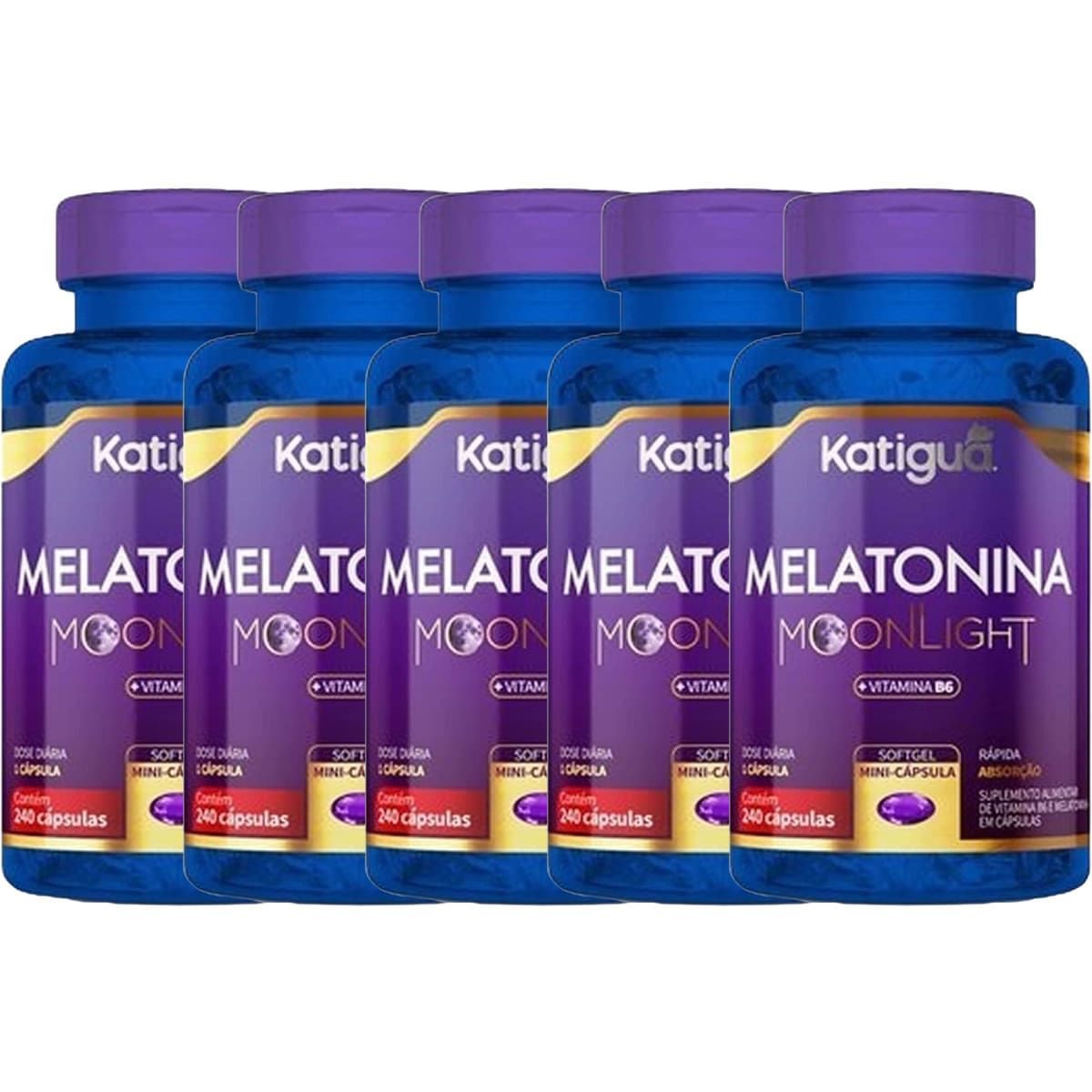 Kit 5X Melatonina 210mcg - 240 C�psulas - Katigu�