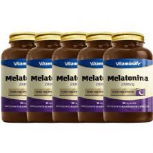 Kit 5X Melatonina 210mcg - 60 C�psulas - VitaminLife