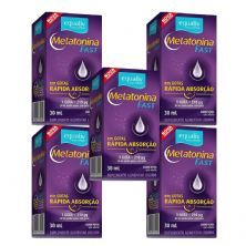 Kit 5X Melatonina Fast Gotas - 30ml Menta - Equaliv