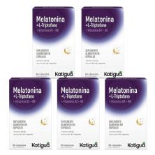 Kit 5X Melatonina + L-Triptofano 500mg - 60 C�psulas - katigu�