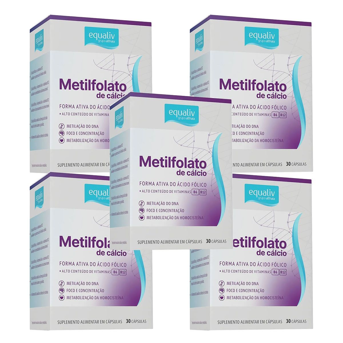 Kit 5X Metilfolato de C�lcio - 30 C�psulas - Equaliv