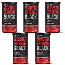 Kit 5X Monster Extreme Black New Power Formula - 22 Packs - Probi�tica