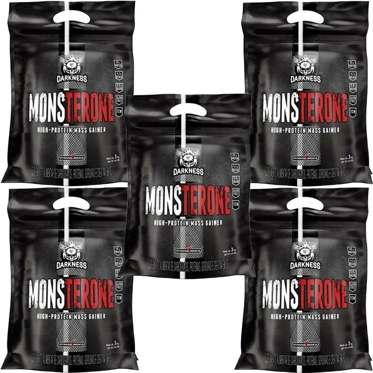 Kit 5X Monsterone Darkness - 3000g Refil Baunilha - IntegralMedica