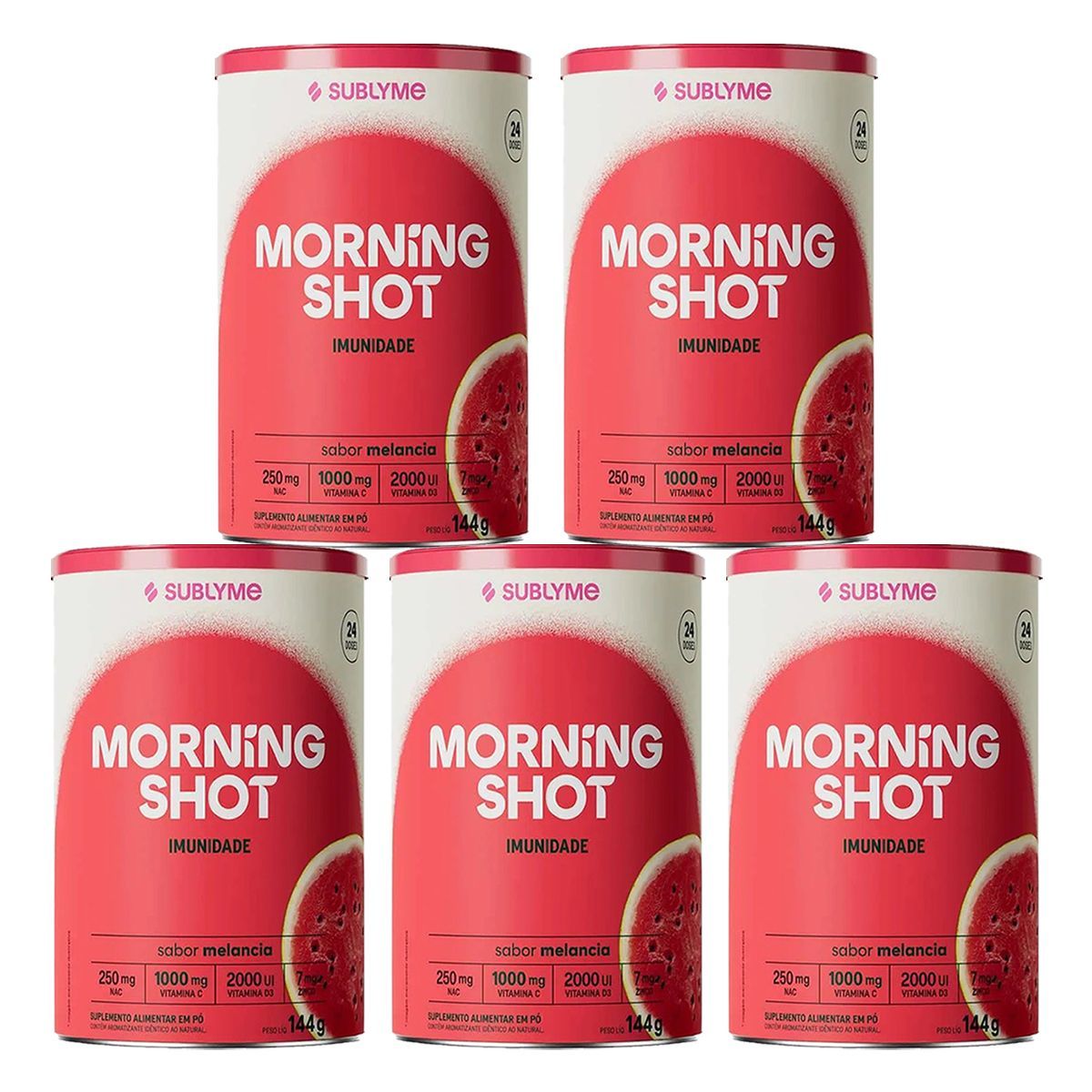 Kit 5X Morning Shot - 144g Melancia - Sublyme