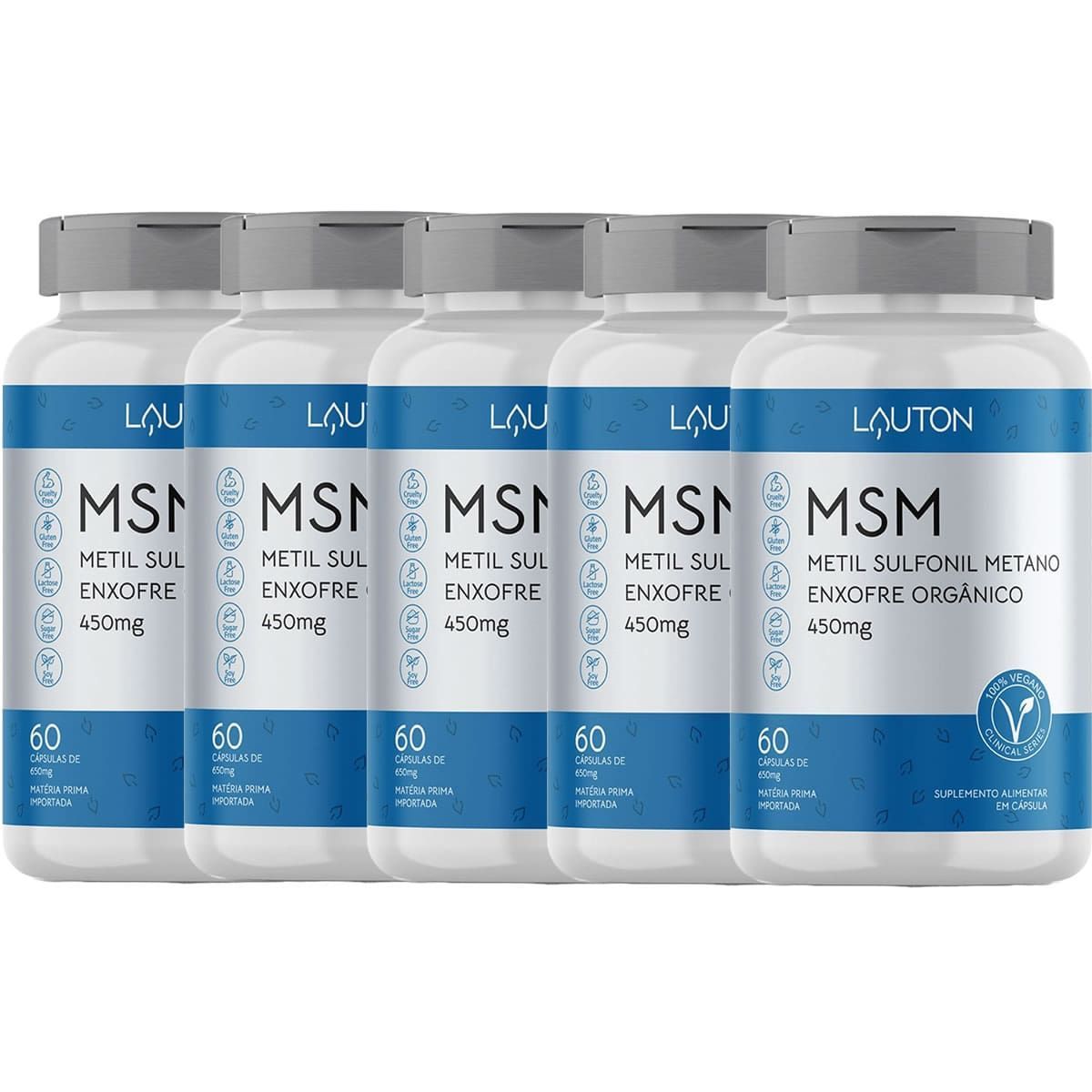 Kit 5X MSM - Metil Sulfonil Metano - 60 C�psulas - Lauton Nutrition