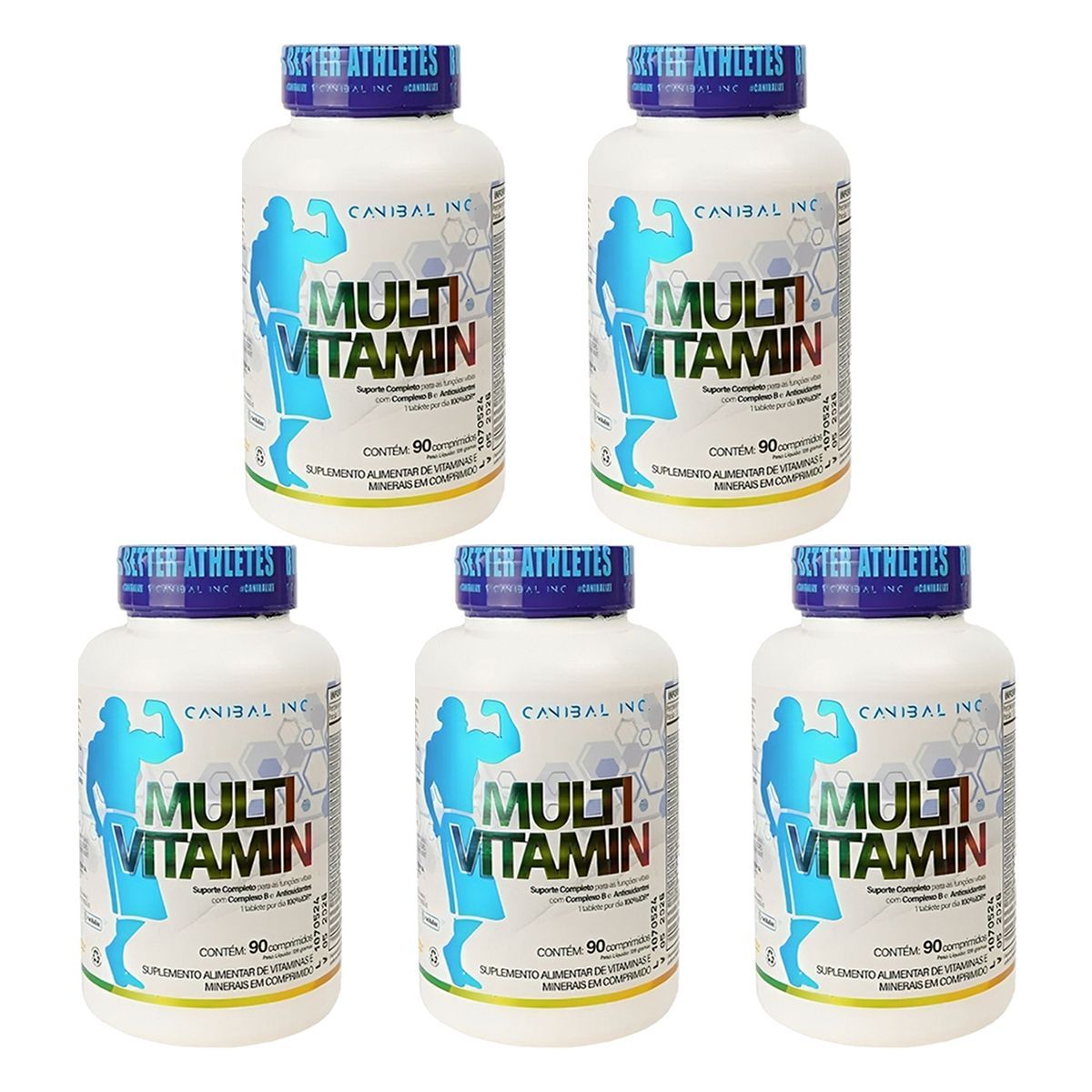 Kit 5X Multi Vitamin - 90 Tabletes - Canibal