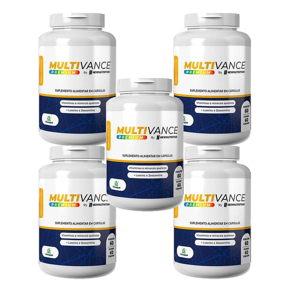 Kit 5X Multivance Premium - 60 C�psulas - NewNutrition