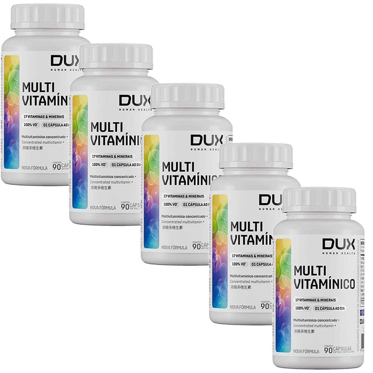 Kit 5X Multivitam�nico Esportivo - 90 C�psulas Softgel - Dux Nutrition
