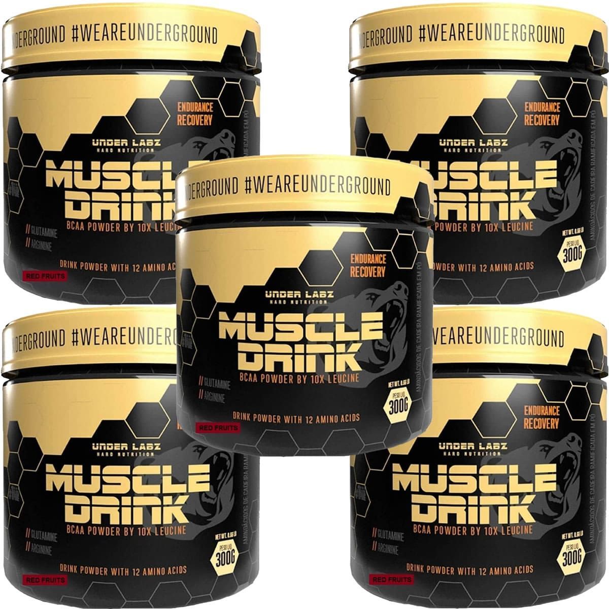 Kit 5X Muscle Drink And More - 300g Red Fruits - Under Labz