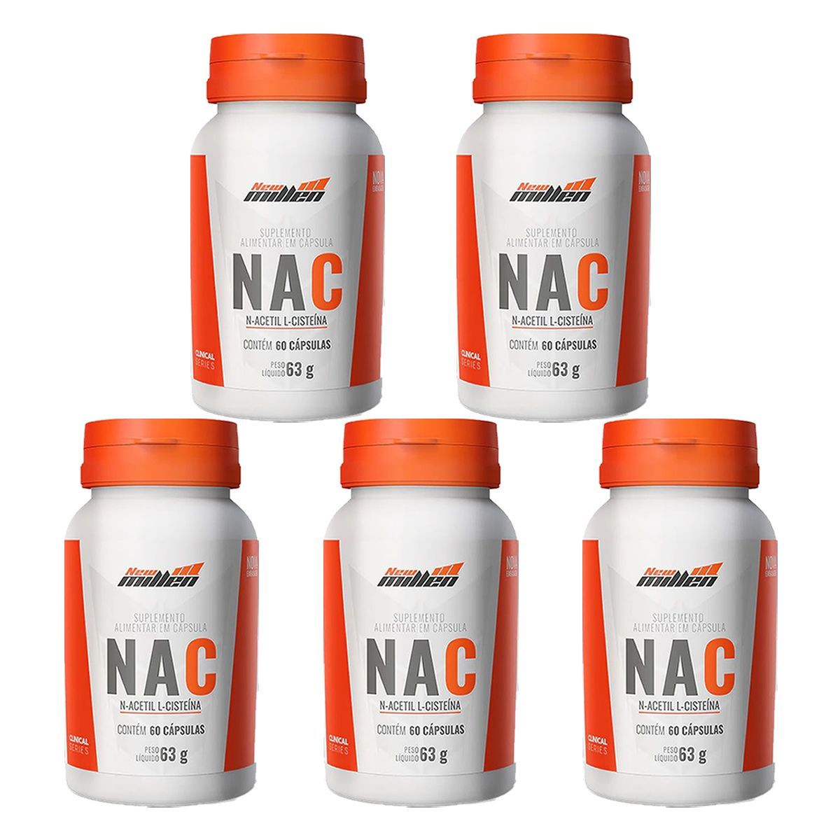 Kit 5X NAC - 60 C�psulas - New Millen