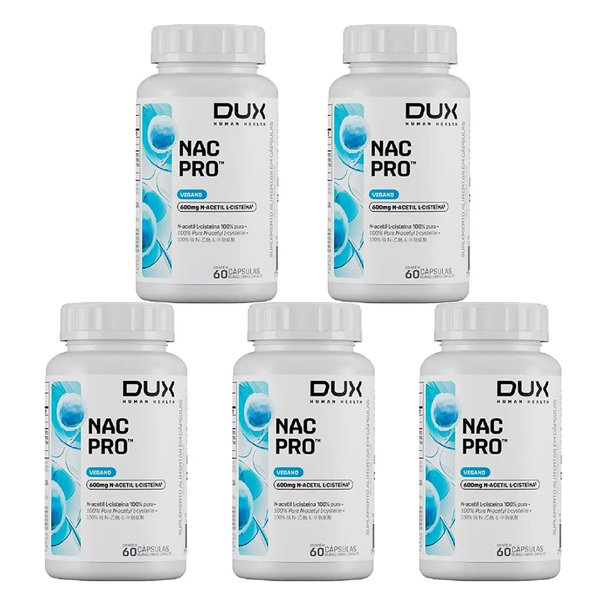 Kit 5X Nac Pro - 60 C�psulas - Dux Nutrition