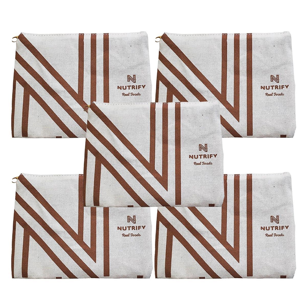 Kit 5X Necessaire Algod�o Marrom - Nutrify