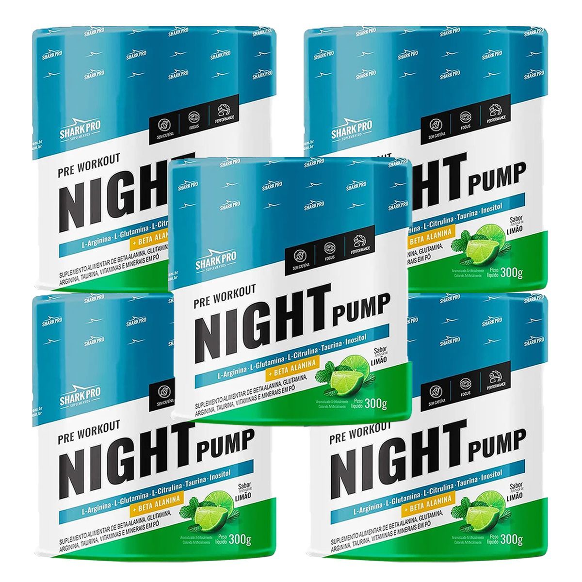 Kit 5X Night Pump - 300g Lim�o - Shark Pro