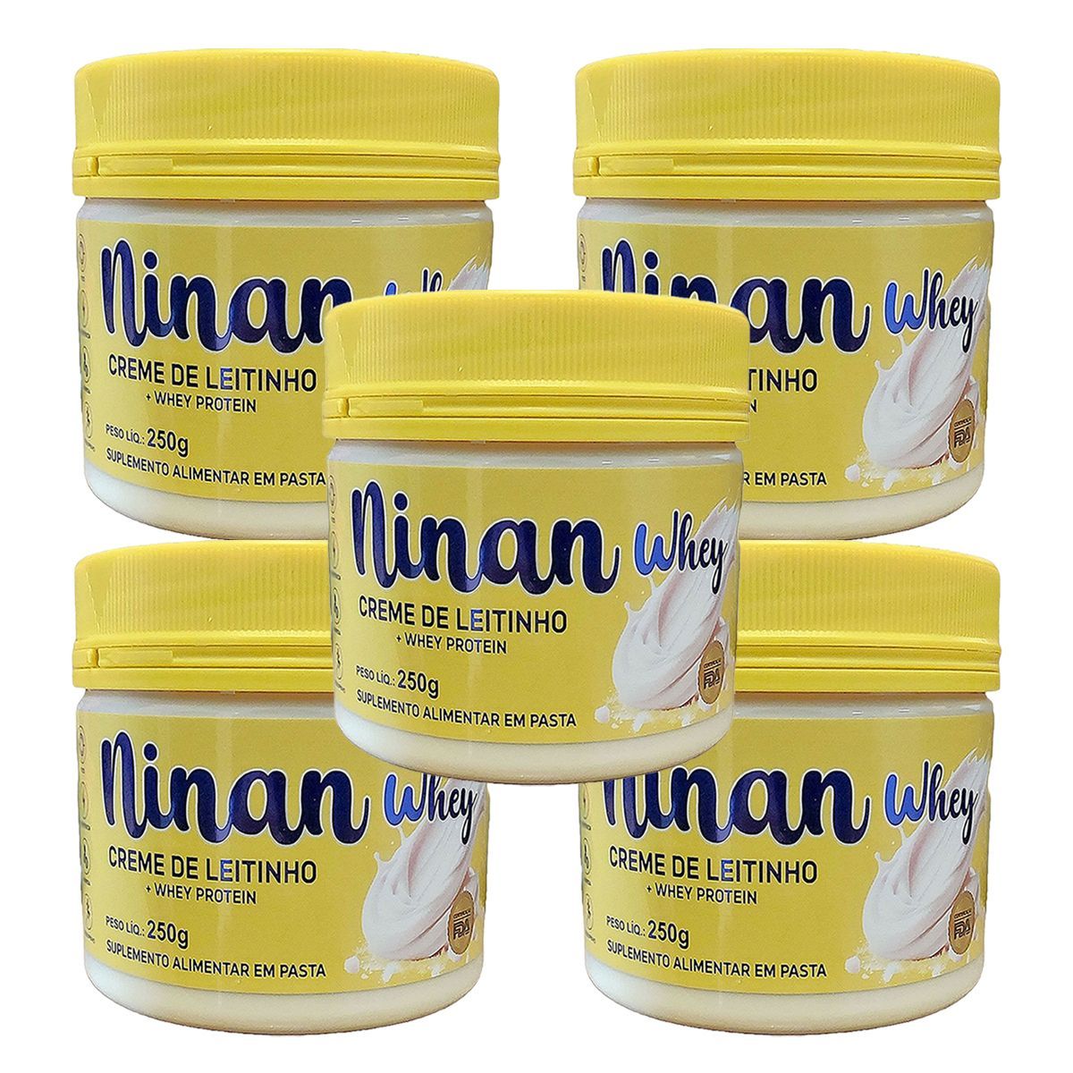 Kit 5X Ninan Whey - 250g Creme de Leitinho - Idn Labz