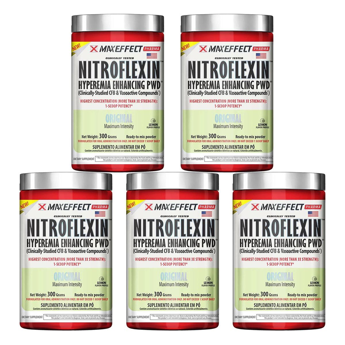 Kit 5X Nitroflexin - 300g Lemon - Arnold Nutrition