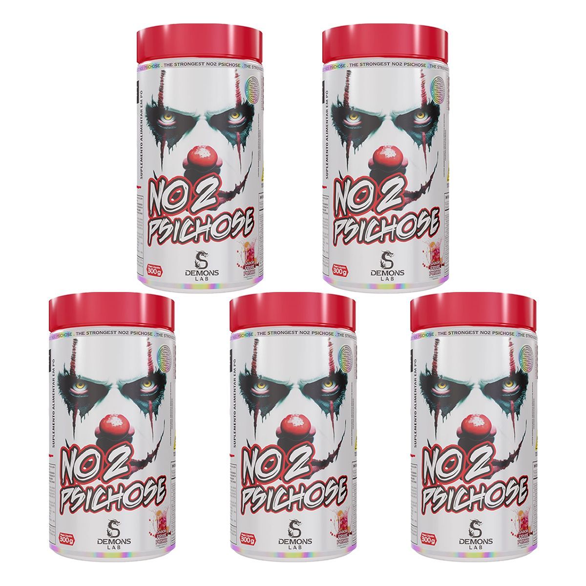 Kit 5X NO2 Psichose - 300g Fruit Punch - Demons Lab