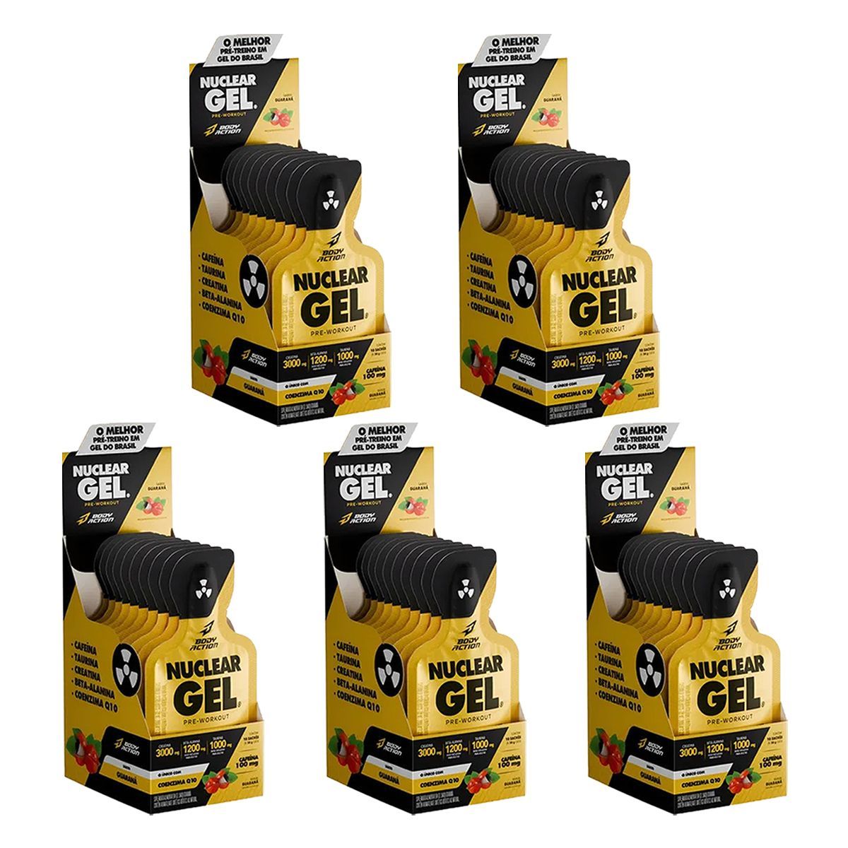 Kit 5X Nuclear Rush Gel - 10 Sach�s 25g Guaran� - BodyAction