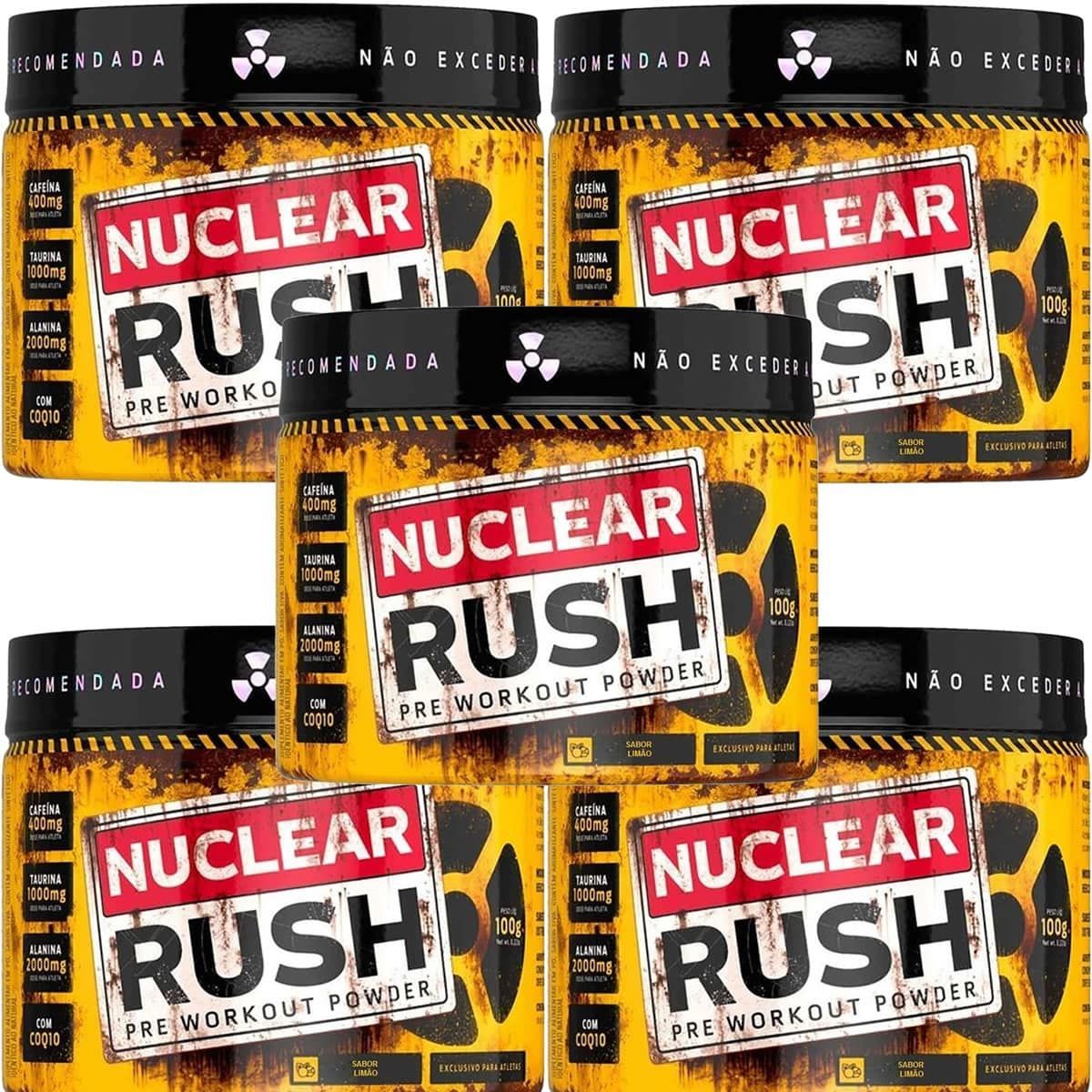 Kit 5X Nuclear Rush Pre Workut Powder - 100g Lim�o - BodyAction