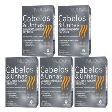 Kit 5X Nuova Cabelos E Unhas - 60 C�psulas - Catarinense Nutri��o