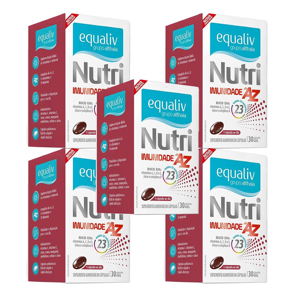 Kit 5X Nutri Imunidade AZ - 30 C�psulas - Equaliv