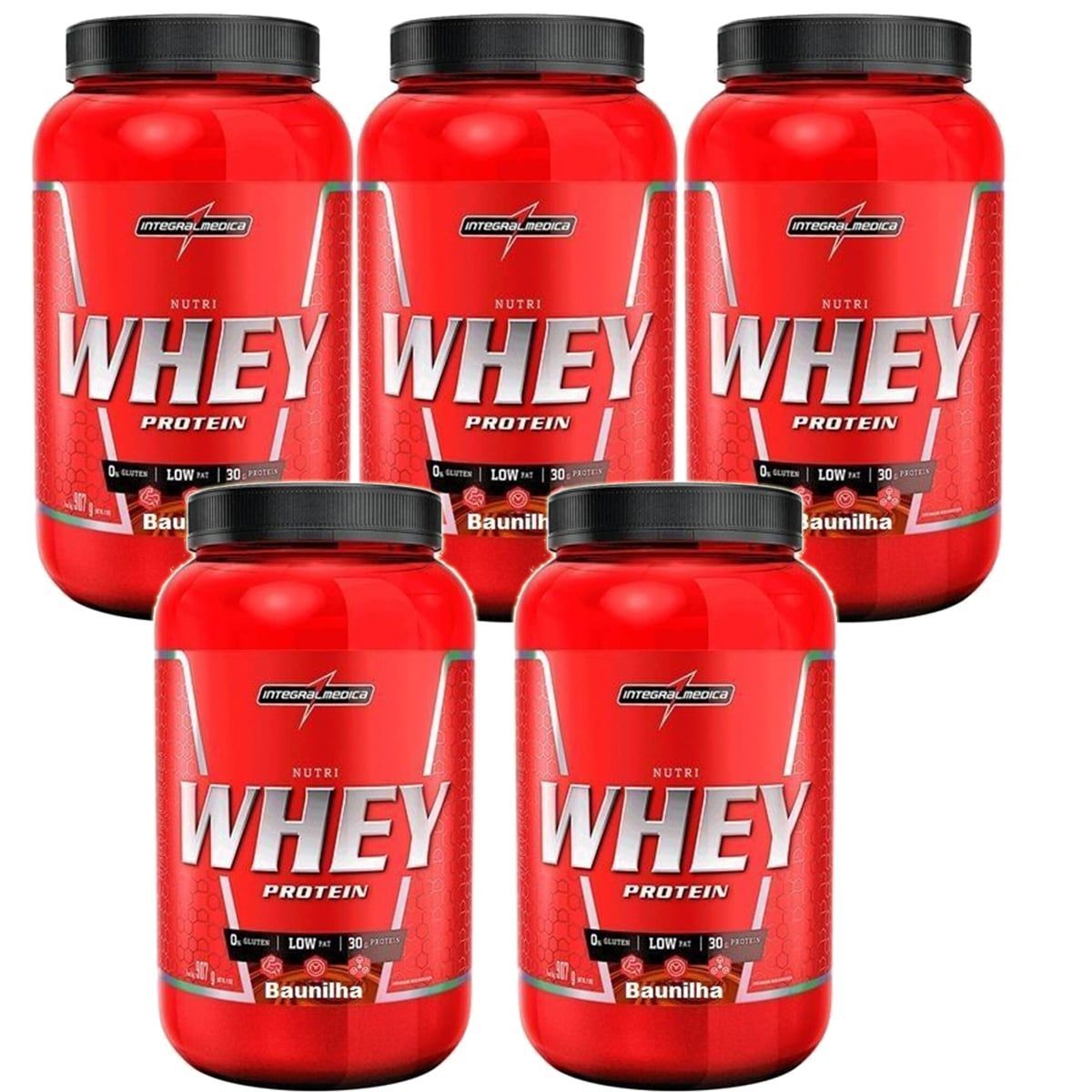 Kit 5X Nutri Whey Protein - 907g Baunilha - IntegralM�dica