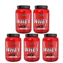 Kit 5X Nutri Whey Protein - 907g Morango - IntegralM�dica