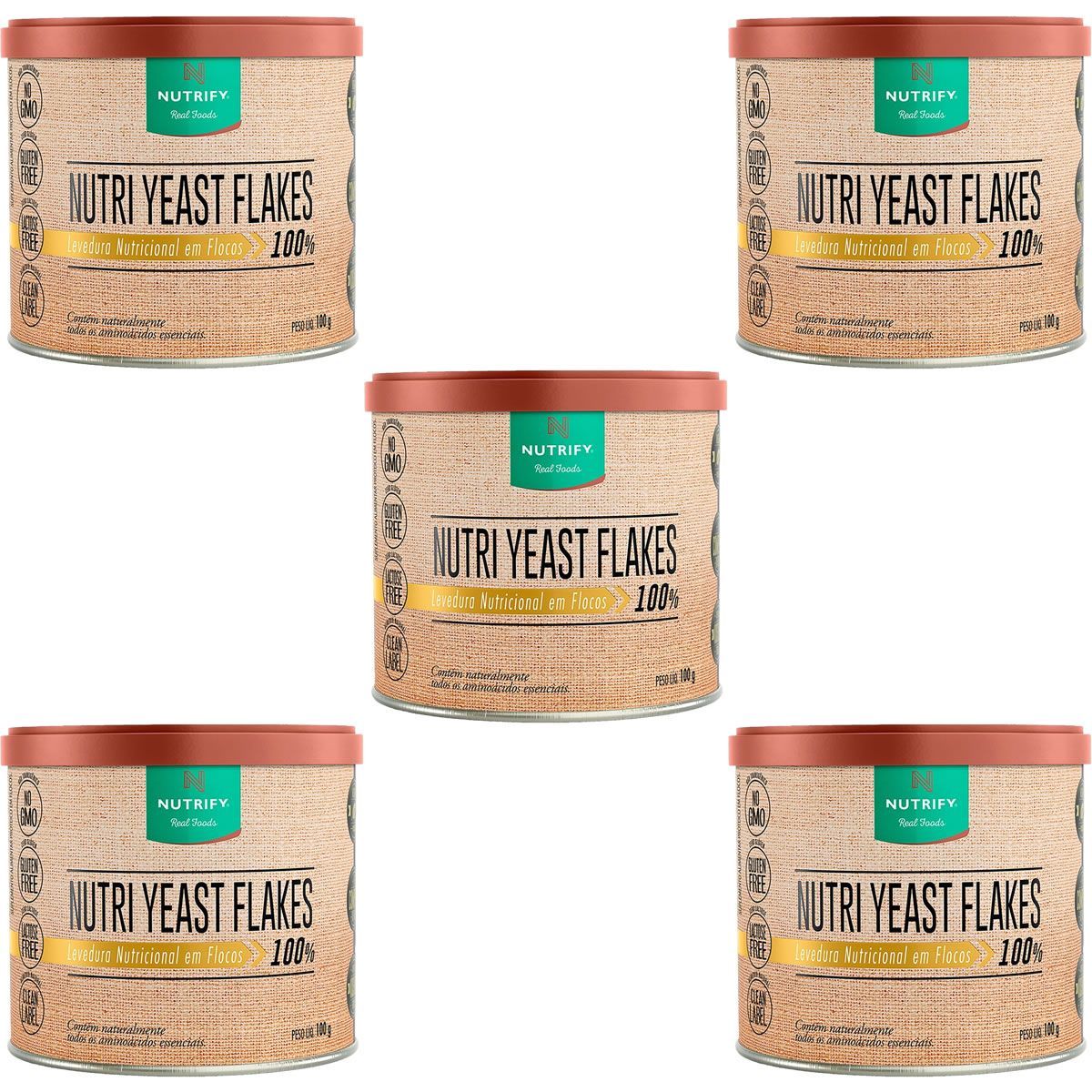 Kit 5X Nutri Yeast Flakes - 100g - Nutrify
