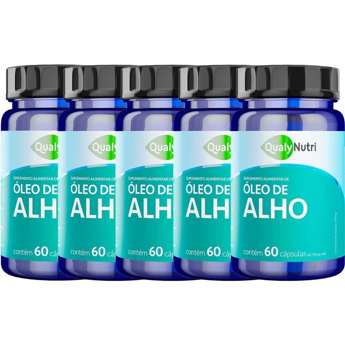 Kit 5X �leo de Alho - 60 C�psulas - QualyNutri