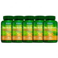 Kit 5X Oleo de Cartamo com Vitamina E - 60 C�psulas - Herbamed