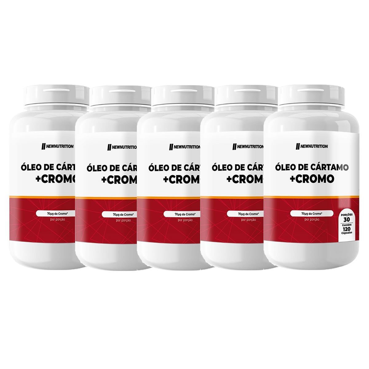 Kit 5X �leo de C�rtamo + Cromo - 120 C�psulas - NewNutrition