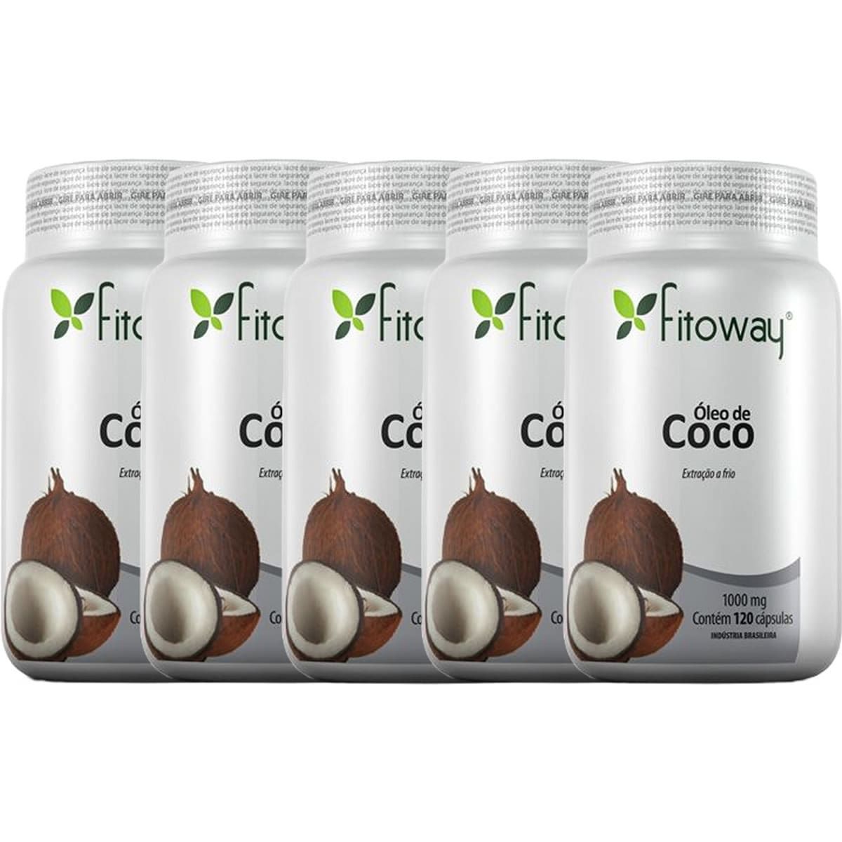 Kit 5X Oleo de C�co 1g - 120 C�psulas - Fitoway
